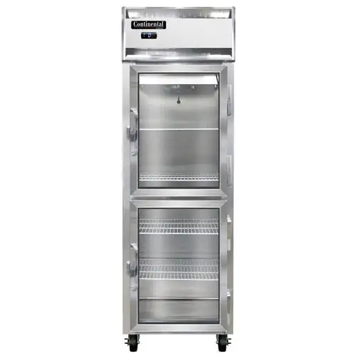 Continental 1FNSSGDHD 26" One Section Reach In Freezer, (2) Right Hinge Glass Doors, 115v