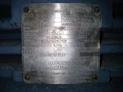 200 hp Westinghouse High Efficiency  AC Motor
