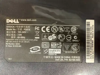 Dell Model PD01X - D/Dock Docking Station 100-240V~3.0A 60-50Hz (7.5.2)