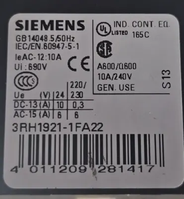 Used Siemens _UNKNOWN_ PLC Contactors South Carolina US | Palmetto Automation #1319847