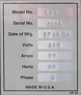 USED TRACO MANUFACTURING, INC. TM-1620