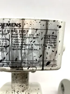 FM MAG 3100 P | Siemens Sitrans  Full Bore Electromagnetic Flow Sensor 3 Inch - For parts or not working
