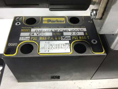 Parker C Cylinder w/Parker D1EME53ECNBJ0030 DC Solenoid Anode Servo