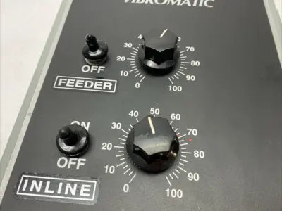 USED VIBROMATIC INCLINE/FEEDER CONTROLLER FOR VIBRATING BOWL FEEDER, ADJUSTABLE
