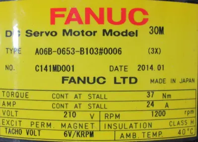 NEW FANUC A06B-0653-B103#0006 SERVO MOTOR A06B0653B1030006