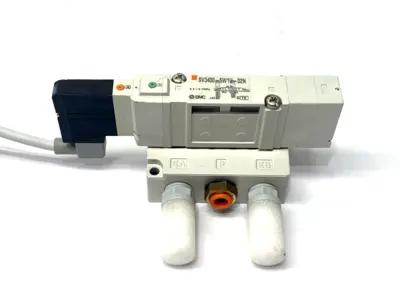 SV3400-5W1U-02N | SMC  Solenoid Valve & Subplate 1/4" NPT - Used