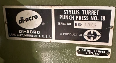 DI-ACRO #18 STYLUS TURRET PUNCH
