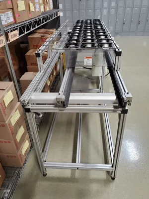 USED DYNAPACE 120" CHAIN RAIL CONVEYOR WITH COOLING FANS