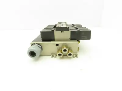 SMC VFS2300-5FZ Pneumatic 8-Station Solenoid Manifold w/6 Valves 24VDC VFS2000