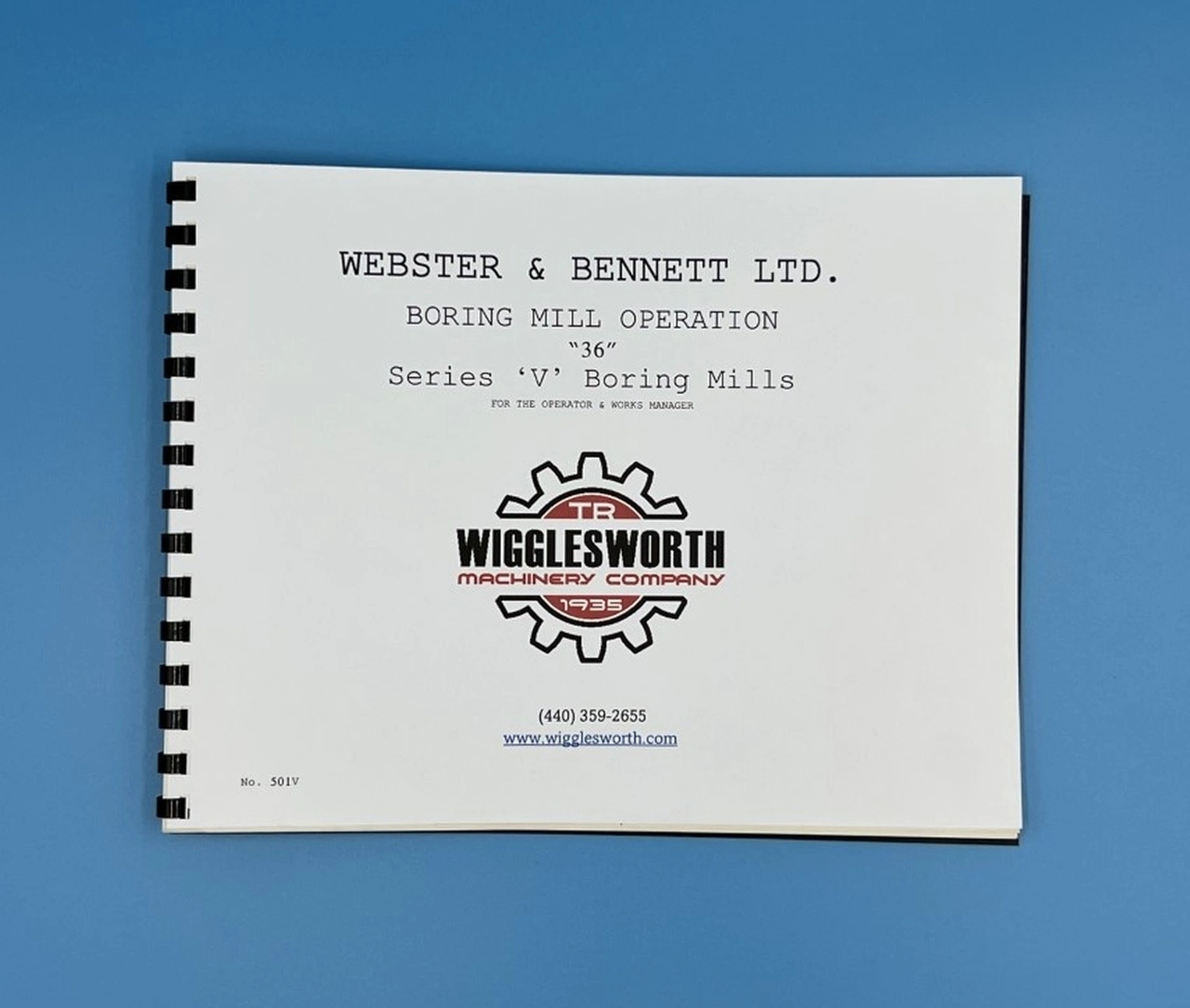NEW WEBSTER & BENNETT V Manual