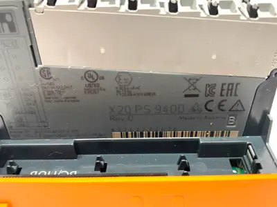 USED B&R AUTOMATION BUS SUPPLY MODULE, INTERNAL I/O W/ X20BB80 BUS BASE MODULE