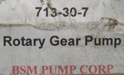 NEW BSM PUMP 713-30-7 ROTARY GEAR PUMP 713307