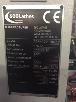 USED 2007 COLCHESTER, MADE IN ENGLAND T8-SMY