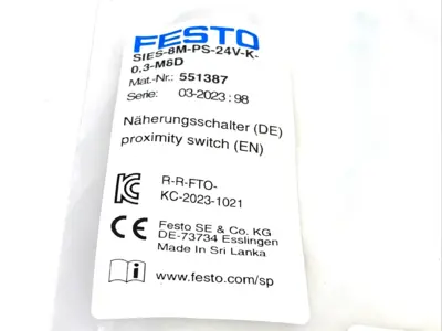 New | in-Stock Festo 551387 Proximity Sensors Michigan US | Maverick Industrial Sales #1460533