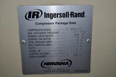 100 HP INGERSOL RAND AIR COMPRESSOR