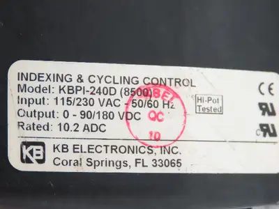 Cyclo Index Series 4010DT Model 300-1/2 180° Rotation Indexer w/Motor w/VFD 115v
