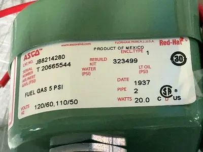 New | in-Stock ASCO JB8214280 Pumps Ohio US | HGR 24 #1407585