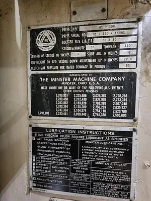USED 1968 MINSTER G1-150