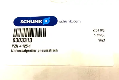 PZN+125-1, 303313 | Schunk PZN+125-1 Universal Pneumatic Robot Jaw Tool Gripper 303313 - New