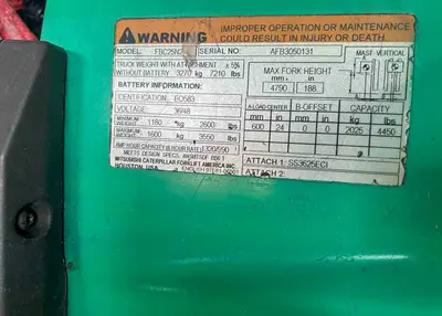 USED 2014 MITSUBISHI FBC25N2