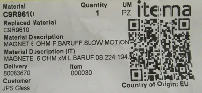 NEW ITEMA C9R9610 MAGNET 6 OHM F/BARUFF