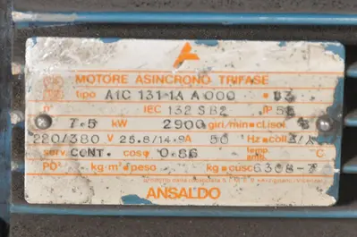 USED ZM ANSALDO MOTOR 7,5 KW