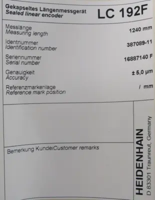 NEW HEIDENHAIN 387089-11 LINEAR ENCODER LC192F 1240MM 38708911