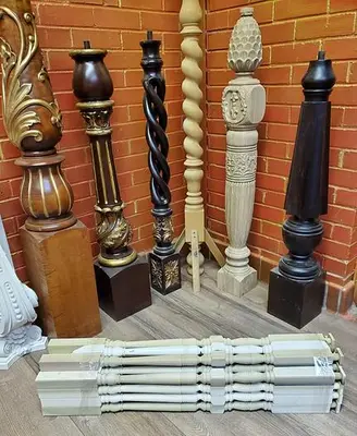 MISCELLANEOUS INVENTORY OF EXOTIC WOOD COLUMN AND SPINDLE ORIGINALS & PATTERNS