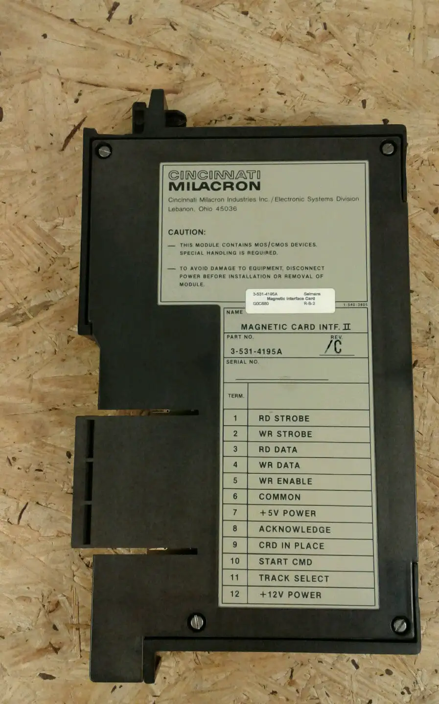 Cincinnati Milacron Magnetic Card Intf. II 3-531-4195A Rev C. 3C