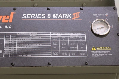 Used 2010 Marvel SERIES 8 MK III, 60°Power Tilt, 1.25" Blade Vertical Band Saws New Jersey US | Machinery Values #1460727