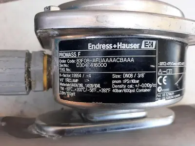 Meter, Flow, Endress Hauser, Promass F 3/8", 316 S/st, B #S743323