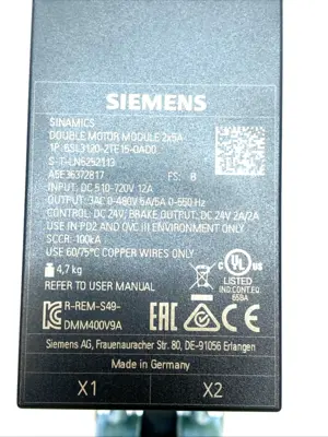USED SIEMENS SINAMICS S120 DOUBLE MOTOR MODULE 3AC 400V