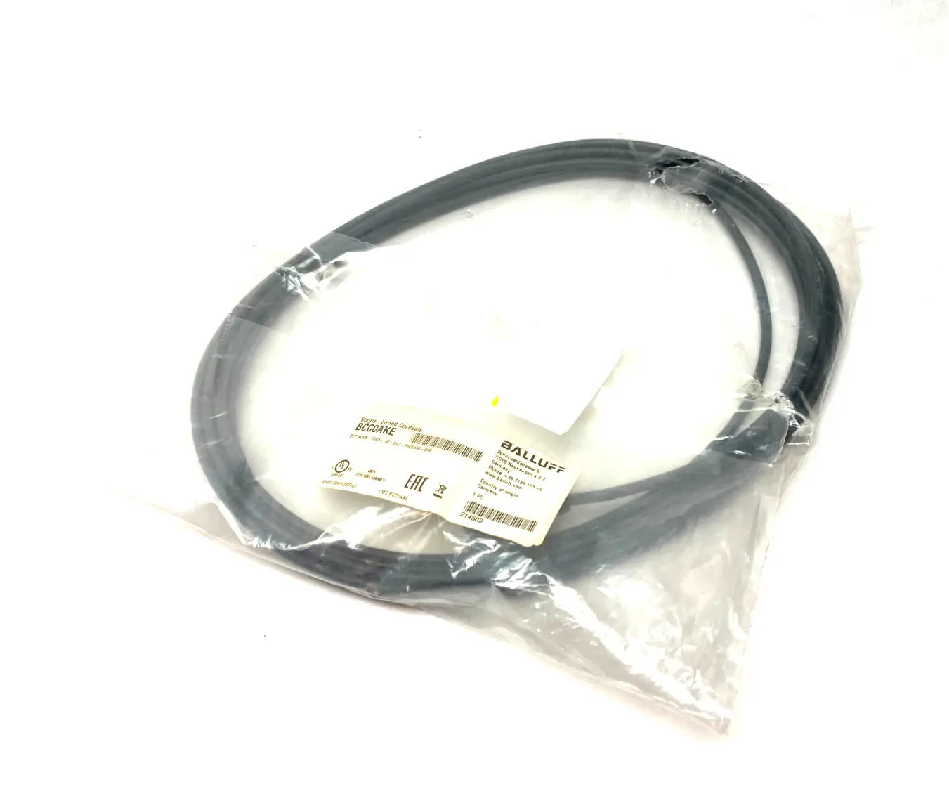 USED BALLUFF SINGLE ENDED WELDING CABLE