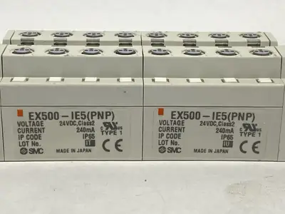 Used SMC Input Base Unit for DeviceNet w/ 2x EX500-IE5(PNP) Input Unit PLC Input & Output Michigan US | Maverick Industrial Sales #1395595
