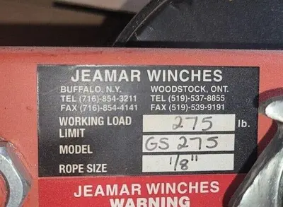USED JEAMAR WINCHES GS275