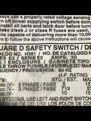 USED SQUARE D H-361