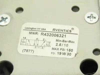Aventics R432006321 Pneumatic Solenoid Directional Valve 150psi 120VAC Coil