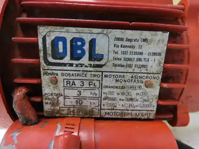 OBL RA3PL Metered Dosing Pump 3 L/H 10 bar 7.5 Gallon Tank 220V Martin