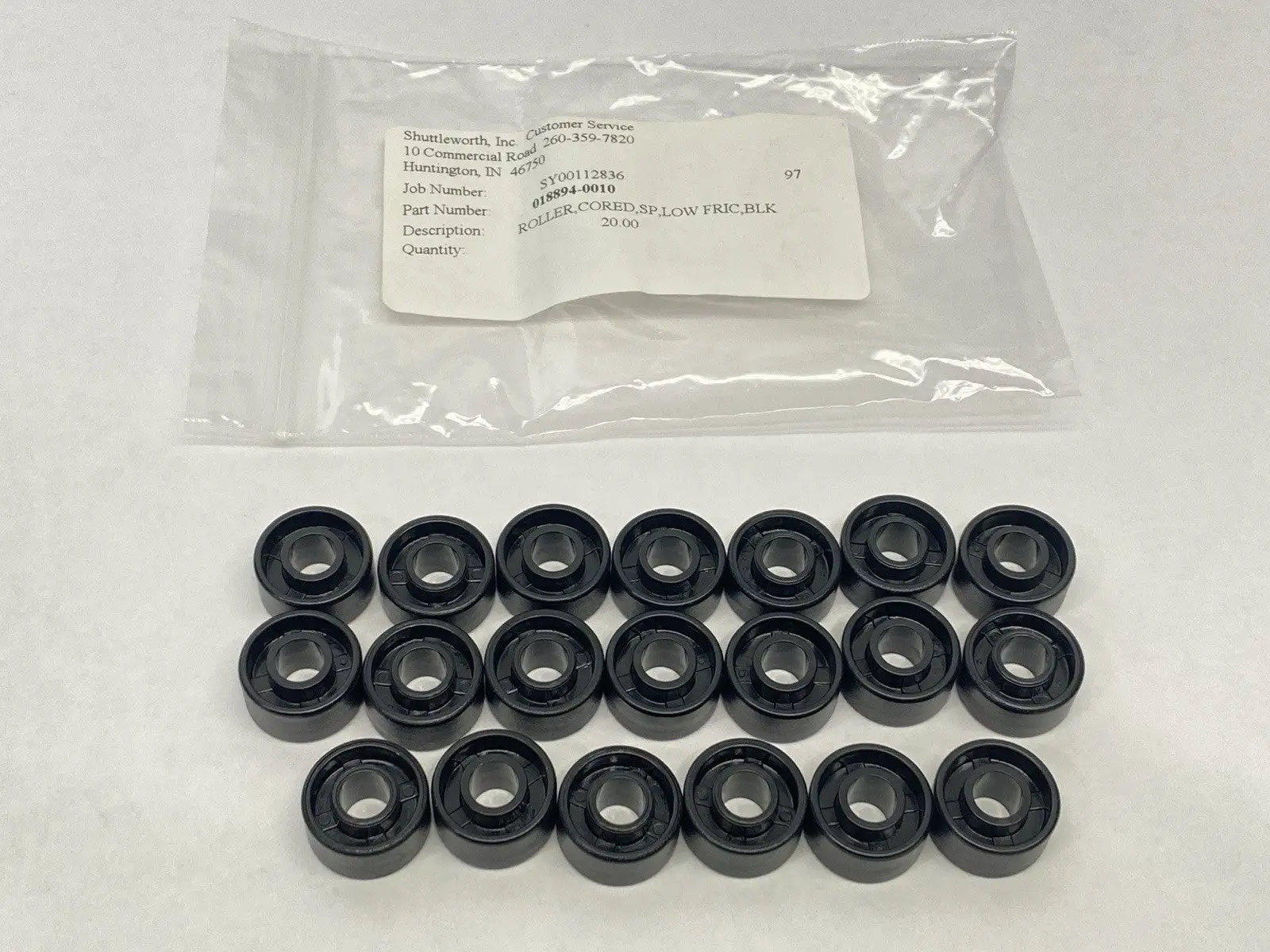 USED SHUTTLEWORTH CONVEYOR CORED ROLLER LOT OF 20