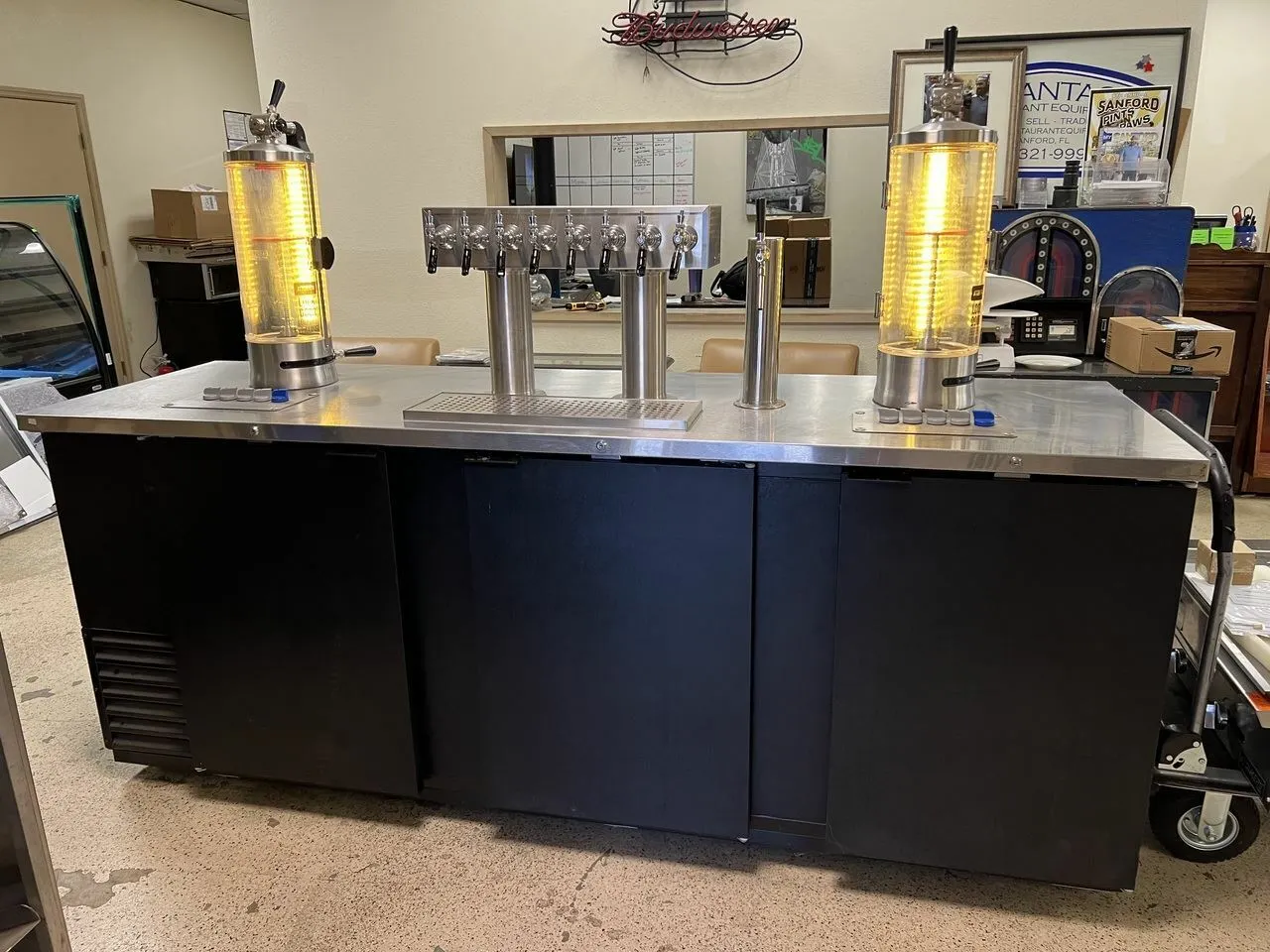 75-0306 Asber 96'' 8 Tap 2 Beer Growler Filling Station CrafTap 3 Beer Filler