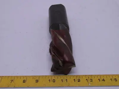 Putnam M3-2 2" Left Hand 4 Fute HSS 4" Cut End Mill 2" Straight Shank 7-3/4" OAL
