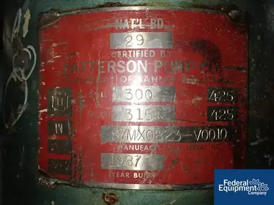 USED Patterson Industries 10 Gal Patterson Industries Reactor, 316 S/S, 300/315#