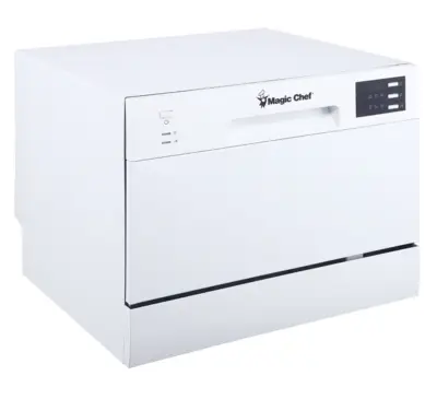Magic Chef WHITE ELECTRONIC COUNTERTOP 120-VOLT DISHWASHER WITH 6-CYCLES, 6 PLACE SETTINGS CAPACITY