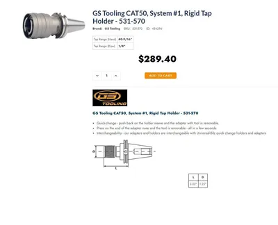Used GS CAT50 Tool Holders | MachineStation #947909