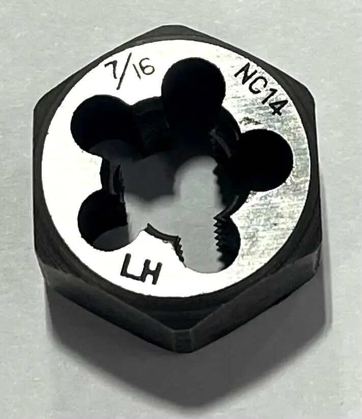 ProCut 7/16"-14 NC Carbon Steel Left Hand Hexagon Die