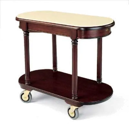 Forbes Industries Room Service Cart w/ (2) Shelves & Avonite Top - 40"L x 20"W x 33 1/2"H, Wood (5526)