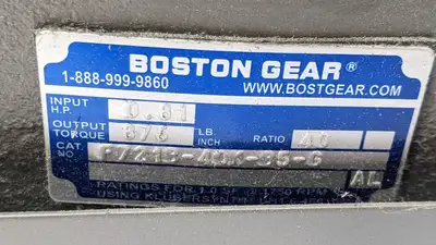 110047.00,F721B-40K-B5-G | Leeson 110047.00 Electric Motor w/Boston Gear F721B-40K-B5-G Speed Reducer - Used