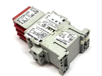 USED ALLEN BRADLEY SAFETY CONTACTOR 9A 3P 24VDC COIL 0NO 5NC AUX SER. A
