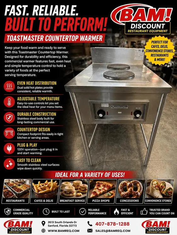 Used TOASTMASTER FL-25-3224-1-HP Countertop Display Warmers Florida US | BAM Discount Restaurant Equipment #1230630