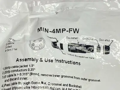 MIN-4MP-FW | Mencom  Field Wireable Connector MIN Plug 4-Pole - New